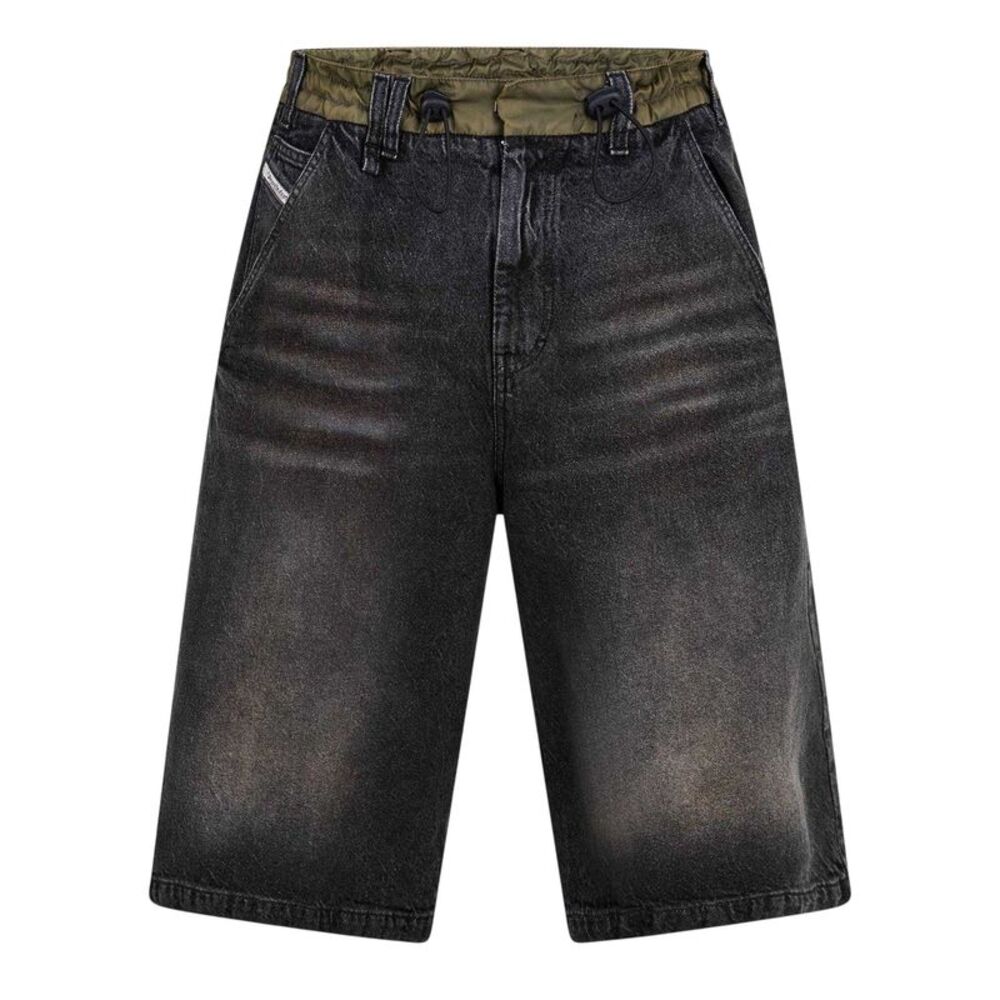 Diesel Mens Washed Denim Shorts / Black